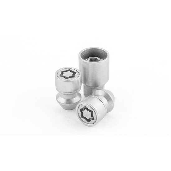 Ecrou Antivol M12x1,25 conique 60° fermé 17mm chromé (2 écrous + clé)